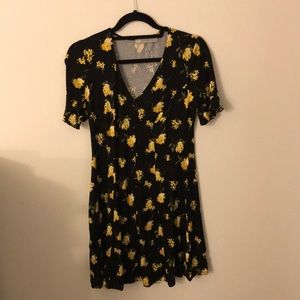 Black button up dress